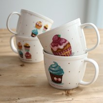 로코리빙 머핀 머그 핑크 2p + 블루 2p 세트, 혼합색상, 1세트