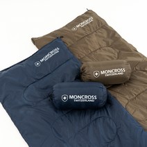 몽크로스 컴팩트 베른 캠핑 침낭 2종 + 압축가방 2p 세트, 카키브라운, 네이비, 1세트