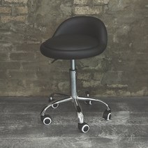 가구느낌 모자 오발 스툴 이동형, 블랙