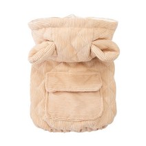 카르노 반려동물 곰돌후드 패딩조끼, 베이지
