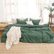바자르 모네 100수 고밀도 이불커버, 딥그린