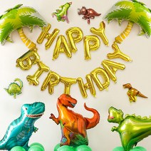 공룡 생일풍선 세트, 혼합색상, 1세트