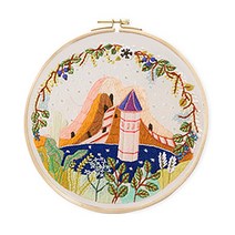 코쿼드 DIY 초보자용 십자수 프랑스자수 패키지 세트 25cm, 1세트, 알록달록성