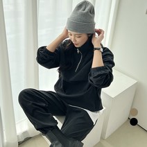세컨그라운드 여성용 아노락 카라 조거 팬츠 세트