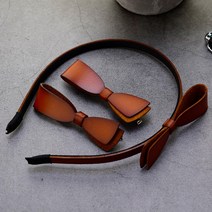 핸날 비비드 가죽머리띠 + 집게핀 2p 세트