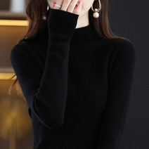 언헤브 여성용 우아한 하프 터틀넥 니트