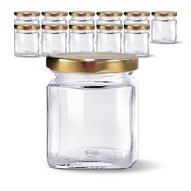 미르코리아 유리병 미니사각러그 골드, 12개, 100ml