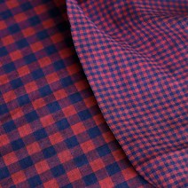 천팜 20수 이중거즈 깅엄체크 패브릭 원단, 코발트블루(1287)