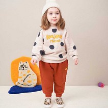 몰리멜리 아동용 도트봉주르 기모 상하복