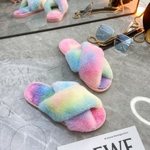 유블리 여성 솜사탕 슬리퍼, 핑크, 1개