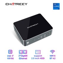 Chatreey-미니 pc i7 10510U i5 10210U Nvme SSD 윈도우즈 11 게임용 데스크탑 컴퓨터 2xGigabit 이더넷, 03 i5-10210U_04 EU, 03 8G Ram 256G SSD