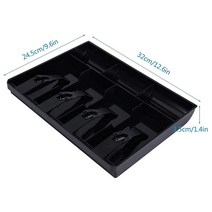 Retemporel 금전 등록기 서랍 - 현금 트레이 교체 4 빌/3 동전 삽입 트레이 12.6 x 9.6 1.4인치, 1개