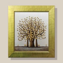 풍수지리그림 인테리어 돈들어오는 그림액자 황금나무