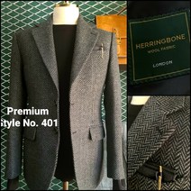 Premium 401 울50% 남자 가을 겨울 헤링본 울 체크 콤비 마이 자켓 블레이저