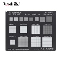 Qianli Black BGA Reballing 스텐실 키트 다기능 심기 주석 납땜 템플릿 0.3/0.35/0.4/0.5/Parallel Steel Net, 한개옵션0