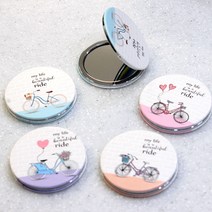 브로스코리아 접이식 손거울 휴대용거울 양면손거울 미니손거울, 1p, 원형자전거 손거울-노