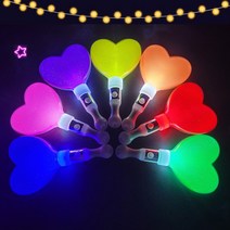 도매파티 야광 LED 파티 용품, 1개, 21-1 LED 미니 하트 응원봉 빨강색_GCU50