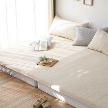 이음선없는 순면 오가닉 60수 워싱 피그먼트 패밀리패드 이스턴킹 침대패드, 60수오가닉로드패드_아이보리
