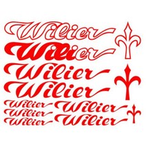 WILIER KK 비닐 데칼 스티커 시트 자전거 프레임 사이클 사이클링 산악 애호가 1 세트 33CM, 빨간