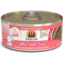 Weruva Classic Cat Jolly Good Fares 치킨 연어 파테 고양이 사료 통조림, 5.5-oz can case of 8