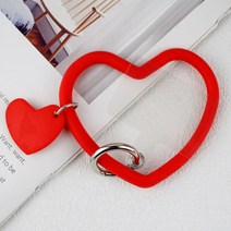 벨로유니 핸드폰 하트 스트랩 실리콘 걸이 핑거 스마트폰 휴대폰 케이스 그립 스마트톡, 레드 2개, 2개