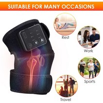 여성용 전기 가열 무릎 마사지 남성 관절 중괄호 지원 vibrador back shoulder massage 무릎 통증 완화 마사지, 5-검은색