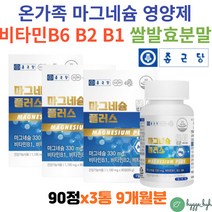 무기질 마그네슘 330mg 비타민B 목화씨유 식약청 권장량 100% 충족 에너지 생성 활성화 영양제 부형제없는 3박스 9개월분 비군 한쪽눈떨림 쌀마그네슘 왼쪽눈꺼풀떨림 B6 B1