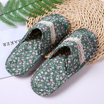 BOFO 이중바닥 더블쿠션 퀼트 거실 슬리퍼 실내화 이중바닥, 더블-07 그린 핑크 들꽃, 1개