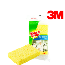 SS1807 3M 스카치브라이트 향균 천연펄프 수세미, 노랑