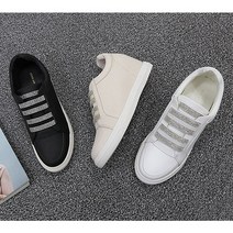 힐슈빌 여성용 7.5cm 속굽 큐빅 밴드 운동화 슬립온 라미
