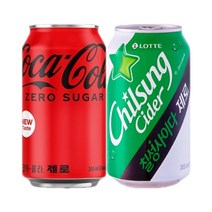코카콜라제로 24캔+칠성사이다제로 24캔 (355ml 일반용(소매용) 바코드있음), 24캔, 355ml
