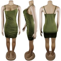 끈나시 뷔스티에원피스 한벌 머리띠를 두발되다 1962 언발 솔리드 무지 슬림 나이트클럽 구겨지다 2048020290