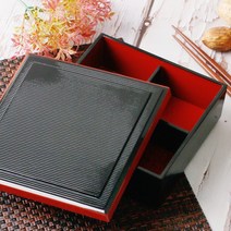 고급 일식 칠기 사각 도시락 용기 찬합 1단 세트