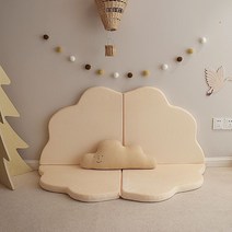 북유럽 대형 침대 벽가드 매트 범퍼쿠션, 2 우유커피색상매체60x60cmx4개