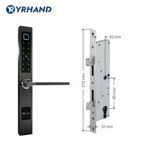 현관문 안전 디지털도어락 유럽 ​​ 생체 인식 지문 RFID 카드 스마트도어락 현관 번호키 전자키, 협력사, 3585 슬라이딩 블랙
