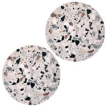 올플래닛 세라믹 테라조 티코스터 원형 컵받침 1+1, 테라조B1+1