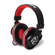Numark 밀폐형 휴대용 모니터링 DJ 헤드폰 40mm 드라이버 탑재 소프트 가죽 이어 패드 3m 케이블(스트레이트) 탑재 HF175 블랙&레드