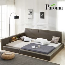 파로마 델타 오픈패밀리침대+솔리드본넬매트리스Q+SS, 모카그레이
