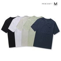 프로젝트엠 프로젝트엠 남성 오가닉 5PACK 포켓 반팔 티셔츠_EPB5TS1902