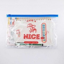 학용품 소지품 수납 투명 파우치 일러스트 펜케이스 펜슬케이스 멀티 수영장물놀이 메이크업