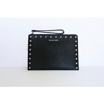 741372 마이클코어스 젯셋 TRAVEL 엑스라지 클러치 파우치 블랙 실버 STUDS
