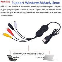 컴퓨터 EZCAP USB 오디오 비디오 캡처 2.0 UVC AV 레코딩 변환기 아날로그 디지털 포맷 Windows MAC OS Linux 용, 02 Without Box