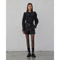 에고이스트] EN4DB960 - 프릴포인트 페미닌 데님 블라우스