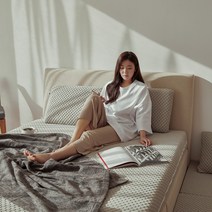 스너그홈 천연라텍스 매트리스 침대 싱글 그레이 15cm