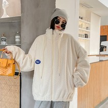 양고기 모피 코트 여성 겨울 모조 토끼 플러시 벨벳 느슨한 면화 의류 피트 스트립 두꺼운 밍크 벨벳 스탠드 칼라 코트 여성