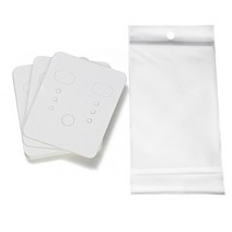 진열용품 매장집기 행사매대가방 50 개 포함 귀걸이 카드 고양이 쥬얼리 디스플레이 포장 골판지 귀 스터, 02 50pcs ONLY Card, 08 3.8x2.8cm White