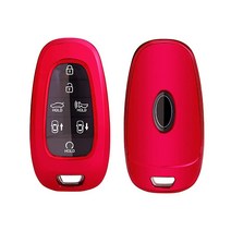 R RUIYA Key Fob 커버 케이스 프로텍터 20202022 현대 투싼 NX4산타 크루즈이오니크 5산타페 TM 소나타 DN8스타리아 넥소 TPU 쉘 홀더 원격 키포브 케이스, Red