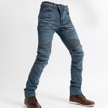 POMTOR 라이딩 바이크 진 오토바이 라이더 바지 + (물고기비늘 걸레 증정 이벤트), 4XL, 데님(보호구미포함)