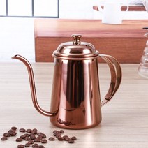 커피포트 드롱기 커피드립퍼 핸드드립주전자 커피머신 스테인레스 스틸 커피 포트 650ml 긴 입 구즈넥 주둥이 주전자 드립 포트 커피 메이커 투수 teapot cafetiere, 장미 황금