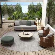 야외 가구 테라스 옥외 별장 정원 등나무 여가 소파 조합 영업부 모형 방 발코니, [12] 연인 소파 (두께 2mm 알루미늄 튜브 + 등, [01] 다른